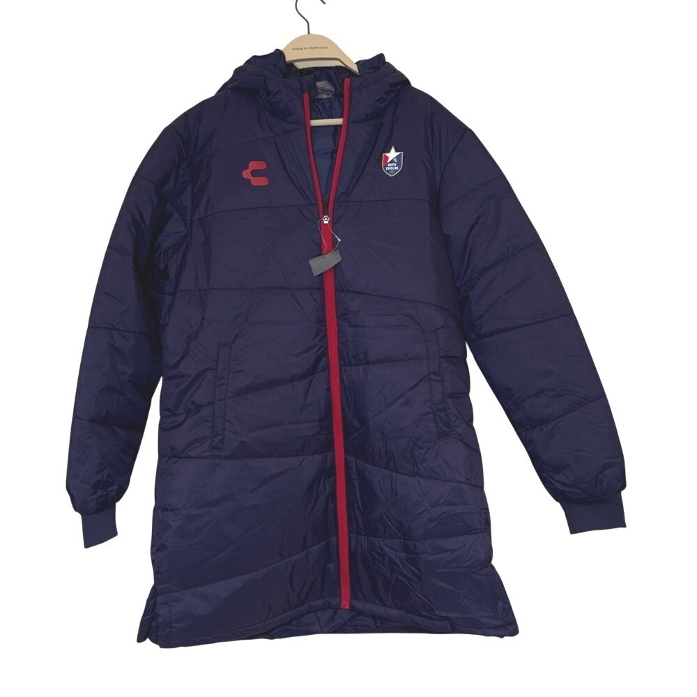 Charly North Carolina Full Zip Puffy WInter‎ Coach Jacket - Blue Sz Medium NCFC